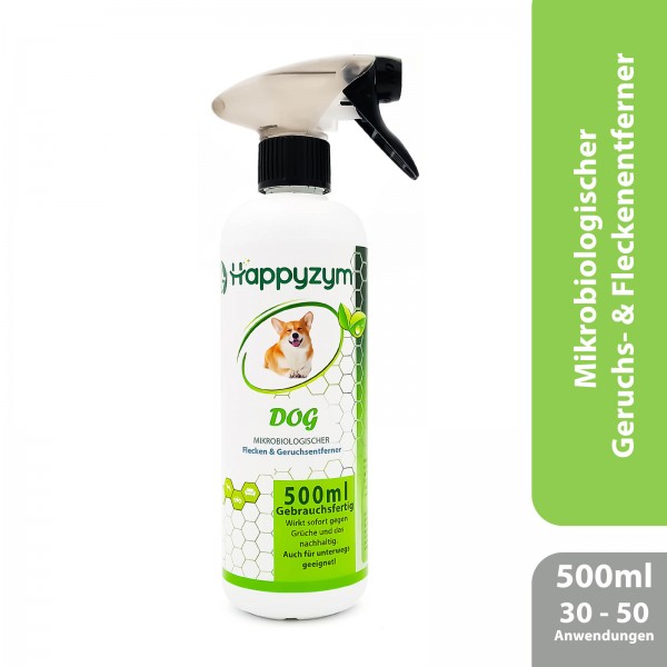 Happyzym DOG Mikrobioloigscher Geruchs- und Fleckenentferner 500ml Gebrauchsfertig